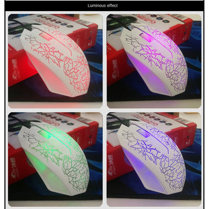 2400 DPI USB-bedrade gamingmuis met ledverlichting, professionele gamermuis, ergonomische computermuis voor PC, laptop en Macbook