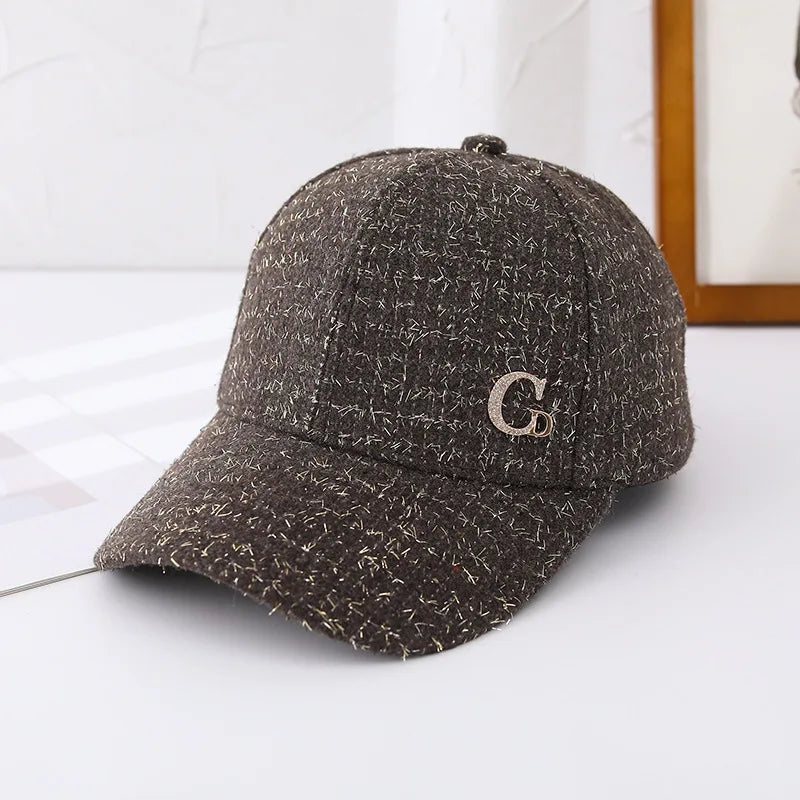 Metal M Patch Baseball Cap Black Elegant Man Hat Lightweight Adjustable Sun Hat For Women Female