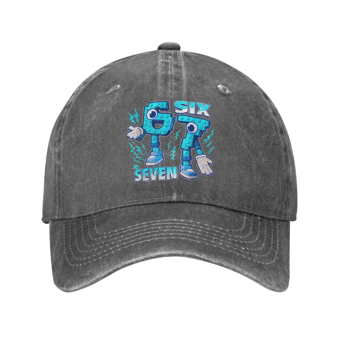 Funny Meme 67 Six Seven 6 7 Italian Brainrot Baseball Cap Sun Outdoor Sports Washed Trucker Hat Male Classic Design Baseball Cap