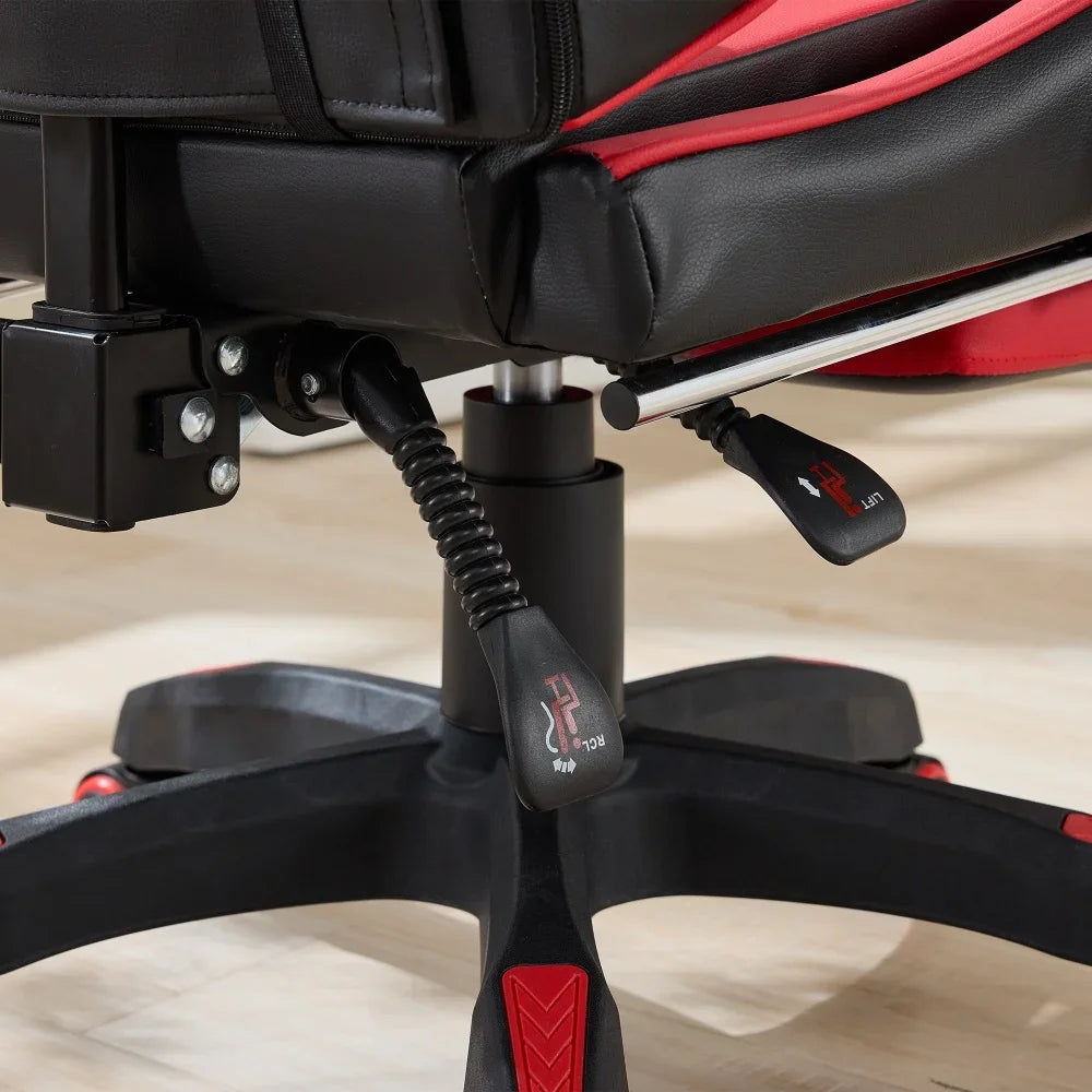 360° Ergonomic Gaming Chair Racing Style Leather Office Chair with Lumbar Support, Headrest, Footrest, Swivel Reclining Computer Gaming Chair