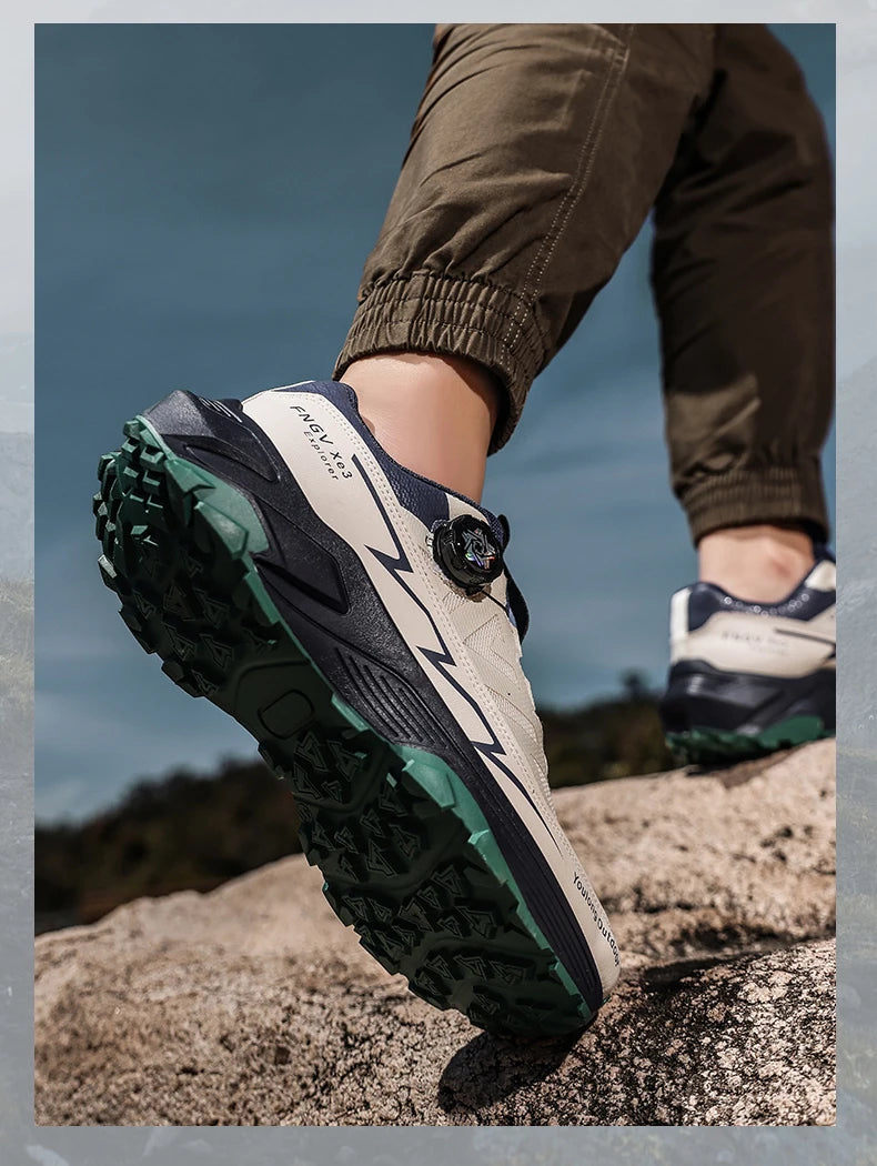 Scarpe da trekking traspiranti da uomo — Fibbia girevole, suola antiscivolo