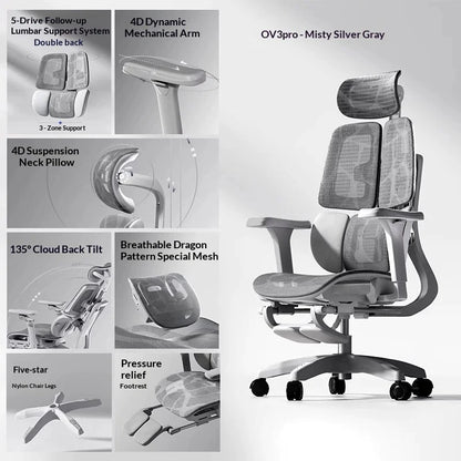Cadeira de escritório em malha ergonómica, executiva, para computador e gaming, mobiliário moderno, giratória, com rodas e ajustável, Silla Gaming, cadeira ergonómica
