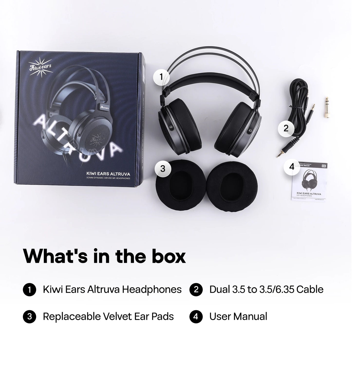 Pre-order Linsoul Kiwi Ears Altruva Hi-Fi 50mm Dynamic Driver Headphones Open-Back Design Headphones with Premium Design