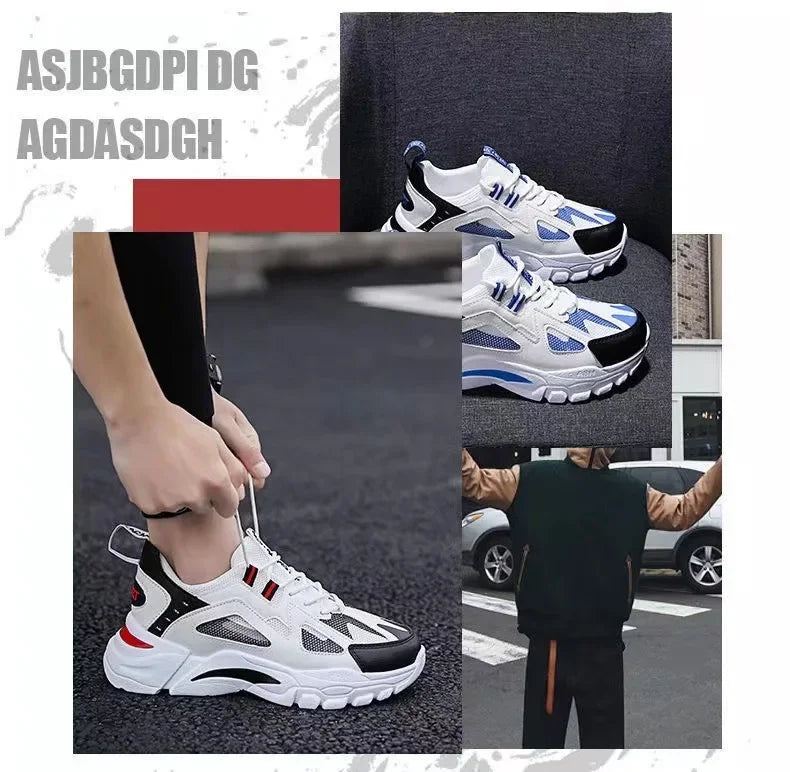 Spring New Style Breathable Thick Bottom Heightening Sports Dad Shoes Men Korean Version Trendy Casual Shoes Autumn Model