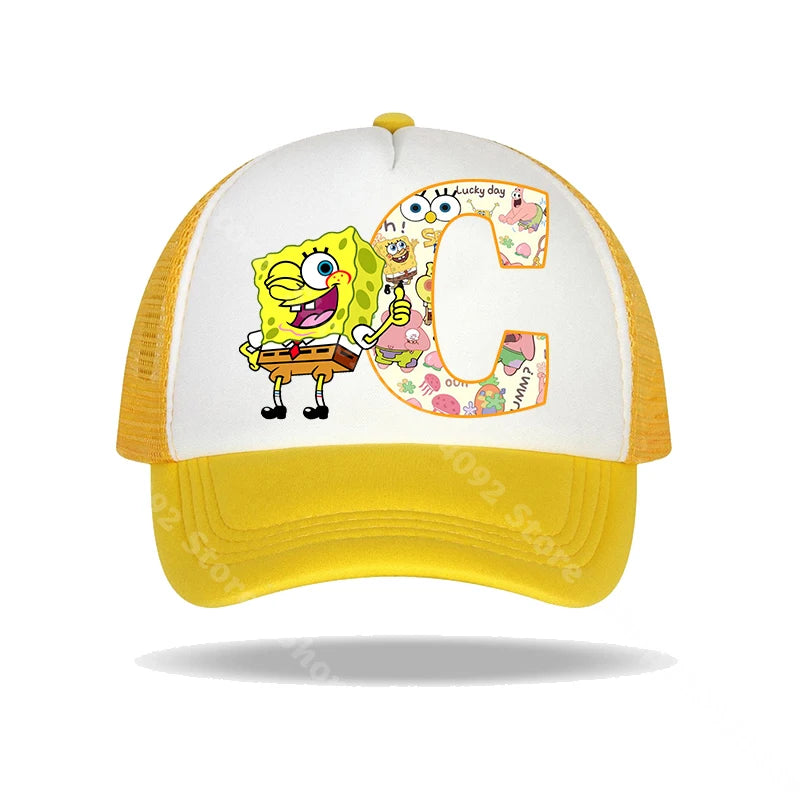 SpongeBob SquarePanted Baseball Cap Kids Adults Letter Print Sun Hats Anime Cartoon Adjustable Peaked Caps Summer Casual Hat New
