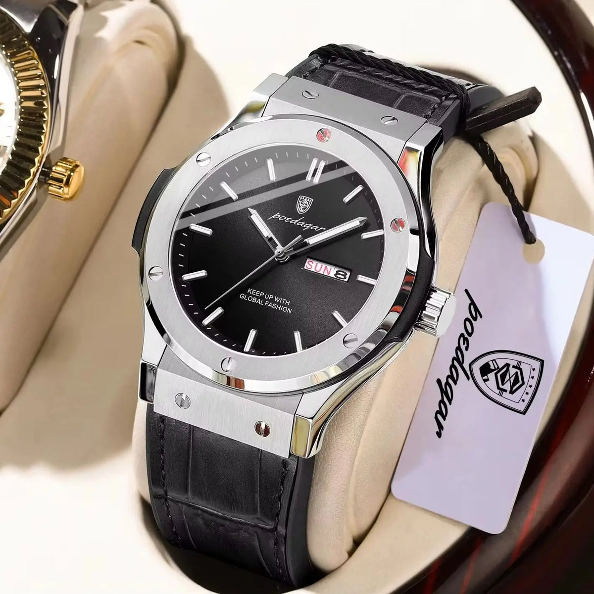 Relógio para homem POEDAGAR – Modelo original, estilo profissional, à prova de água, bracelete em silicone, indicação da data e do dia, movimento de quartzo, relógio de luxo na moda.