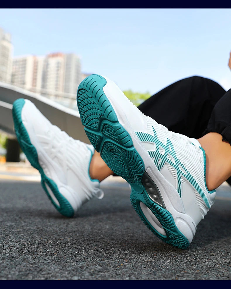 Chaussures de badminton pour hommes et femmes, chaussures de tennis de table pour le volley-ball, le handball, baskets de sport antidérapantes en maille respirante pour l'entraînement sur le terrain