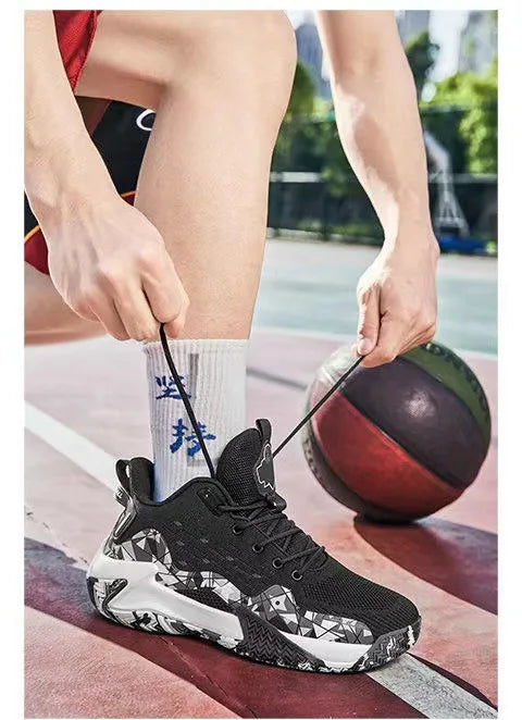 Men Basketball Shoes Breathable Cushioning Non-Slip Wearable High Quality Sports Shoes Gym Training Athletic Basketball Sneaker