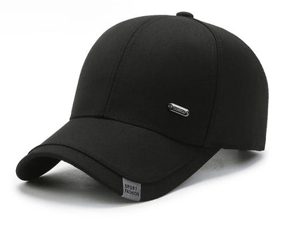Men's Baseball Hat Hard Top Spring Autumn Big Head Circumference Cotton Cap Sun Protection Dad Cap Adjustable Strap Fishing Hat
