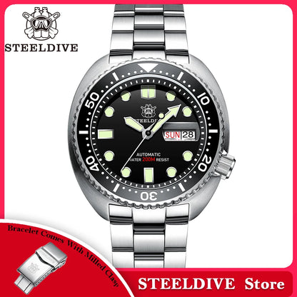 STEELDIVE Brand Classic Design SD1972 45mm Case Ceramic Bezel Sapphire Glass NH36 Automatic Movement Day and Date Sports Watches