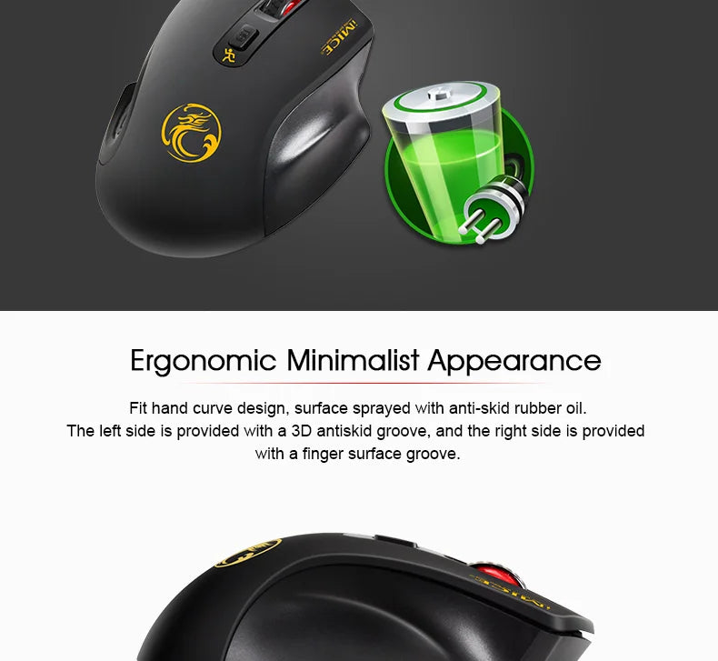 New Wireless Mouse 2000DPI Adjustable USB 3.0 Receiver Optical Computer Mouse 2.4GHz Gaming Mice Ergonomic Design For Laptop