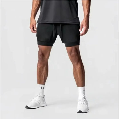 Produit gaming premium Fraquane, Dragon Ball Men's Double-layer Shorts Son Goku Summer Japanese Anime Fake Two-piece Sports Fitness Quick-drying Shorts