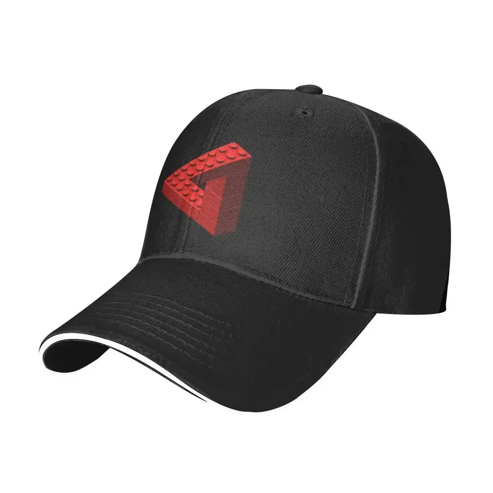 New Escher Toy Bricks - Red Cap Fashion Casual Baseball Caps Adjustable Hat Summer Unisex Baseball Hats Customizable Polychromat