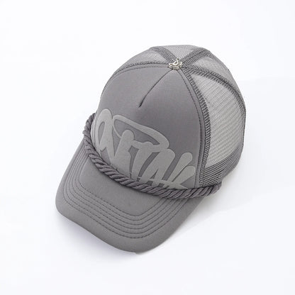 damesmode-baseballpet met letterprint voor lente en zomer, ademende mesh-pet voor buitensporten, heren-truckerpet