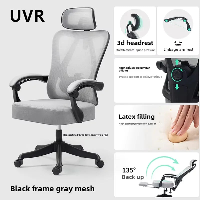 UVR Ergonomic Gaming Computer Chair with Adjustable Height, Swivel Office Chair, Comfortable Armrest Lift Chair for Home & Work