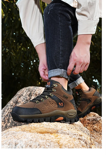 Scarpe da trekking outdoor autunno-inverno da uomo, scarpe da escursionismo impermeabili, scarponi da montagna, in vera pelle, scarpe da caccia nei boschi, scarpe tattiche