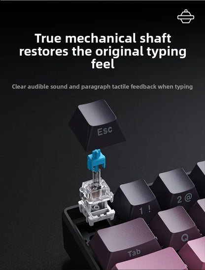 Wireless Gaming Mechanical Keyboard  Bluetooth 60 Percent RGB White Triple Mode Portable Keyboards  key board claviers teclado