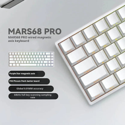 IROK Mars68 PRO Gaming Magnetic Switch E-sport Wireless Mechanical Keyboard RGB Long Battery Custom Hot Swap Gaming Accessories
