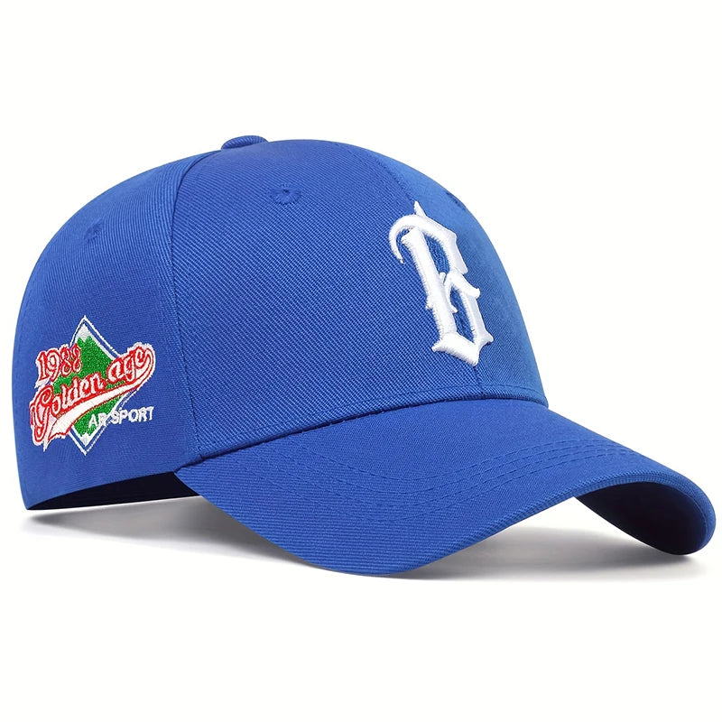 Unisex B Letter Embroidery Baseball Caps Adjustable Casual Hats Spring and Autumn Outdoor Sunscreen Hat