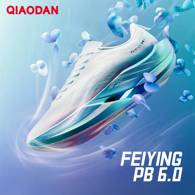 QIAODAN Feiying PB6.0 Pantofi sport de maraton pentru bărbați, model nou, cu talpă suspendată și placă integrală din carbon, adidași de alergare QDB023261299