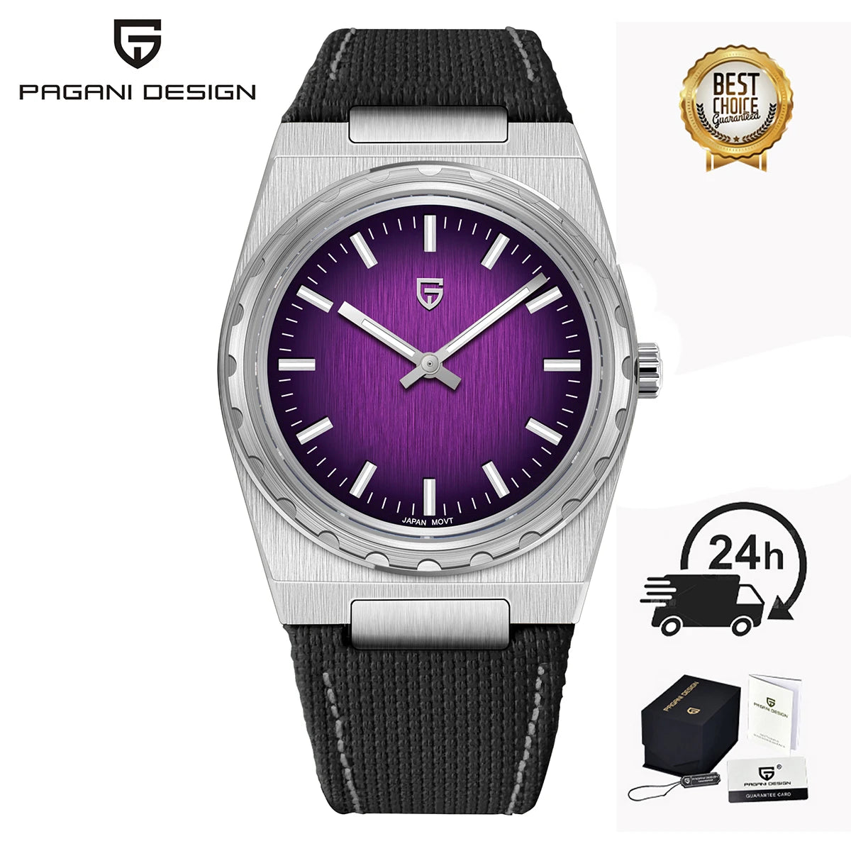 PAGANI DESIGN 2025 new thin 7MM men's quartz watch VJ21 37MM sapphire stainless steel waterproof 10Bar luminous C3 reloj hombre