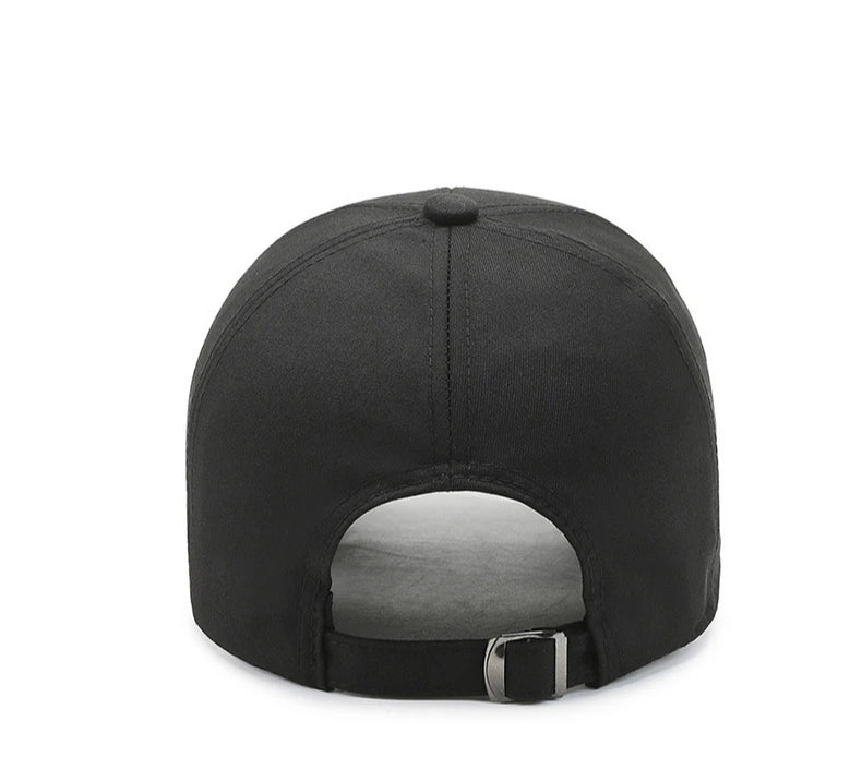 Men's Baseball Hat Hard Top Spring Autumn Big Head Circumference Cotton Cap Sun Protection Dad Cap Adjustable Strap Fishing Hat