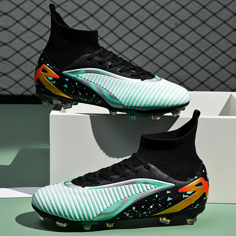 Chaussures de football pour hommes, crampons longs FG / crampons courts TF, antidérapantes, pour terrain naturel et synthétique, entraînement