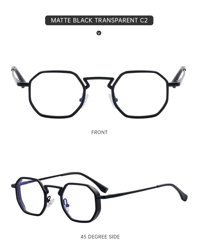 Small Frame Hexason Steampunk Sunglasses Men 2025 Luxury Brand Vintage Punk Eyewear Classic Polygon Metal Sun Glasses Male UV400