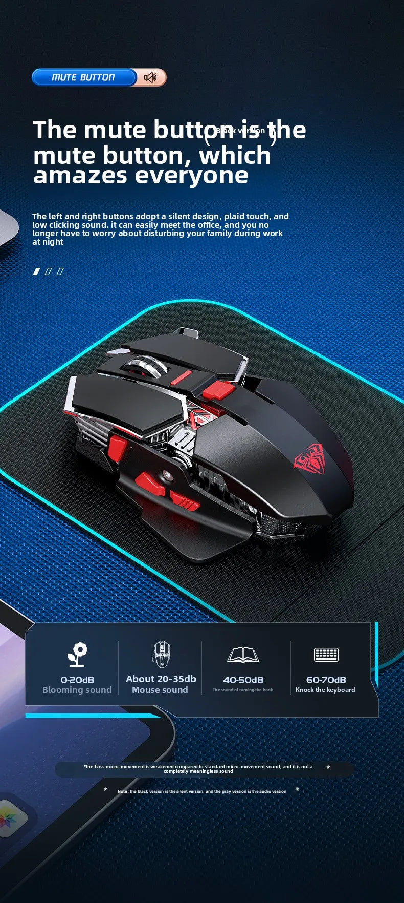 2025 Нова безжична гейминг мишка SC300 2.4G RGB 3200dpi, презареждаема, безшумна механична e-sports мишка за настолен компютър и лаптоп
