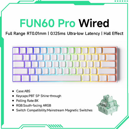 Teclado magnético Akko MonsGeek FUN68 FUN60 PRO&MAX HE 60% 65% para gaming, teclados gaming Rapid Trigger 8K, teclado personalizado para gamer e esports