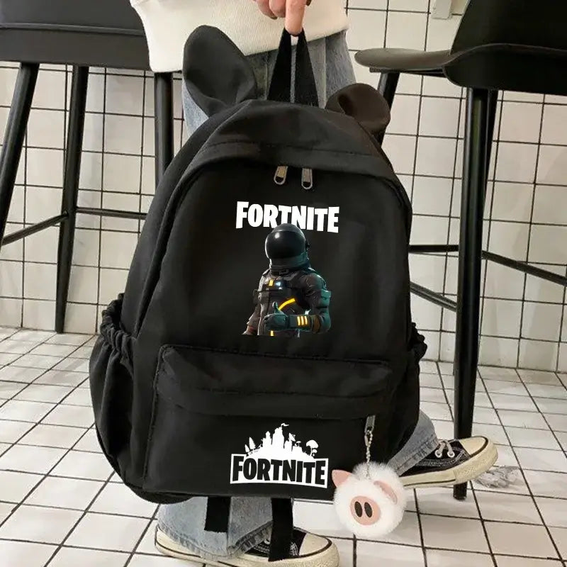 New Fortnite Cartoon Backpack Boy Girl Casual Schoolbag Large Capacity Student Bag Rabbit Ears Travel Backpack Stationary Gift