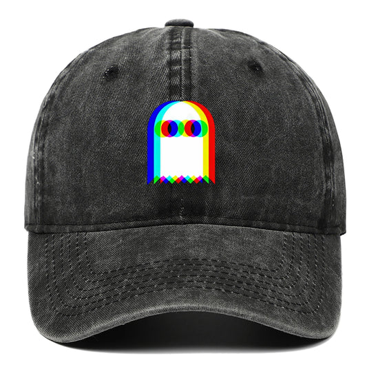 Colorful ghost print baseball cap suitable for daily dressing up and Halloween parties, adjustable outdoor sun protection hat