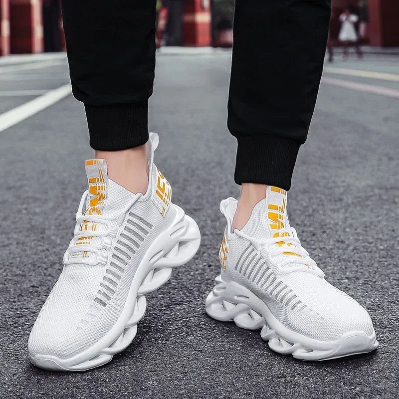 MAEDEF-Baskets confortables et décontractées en maille pour homme, chaussures de course respirantes à plateforme, de sport, de marche et de tennis