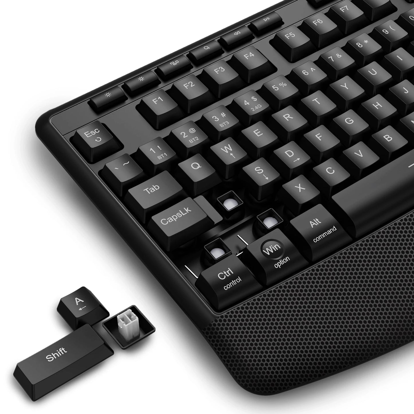 E-YOOSO Triple-Mode Mechanical Keyboard 2.4GHz/Bluetooth 5.0/USB-C RGB Backlit Quiet Keys Spill-Proof Long Standby for PC/Laptop