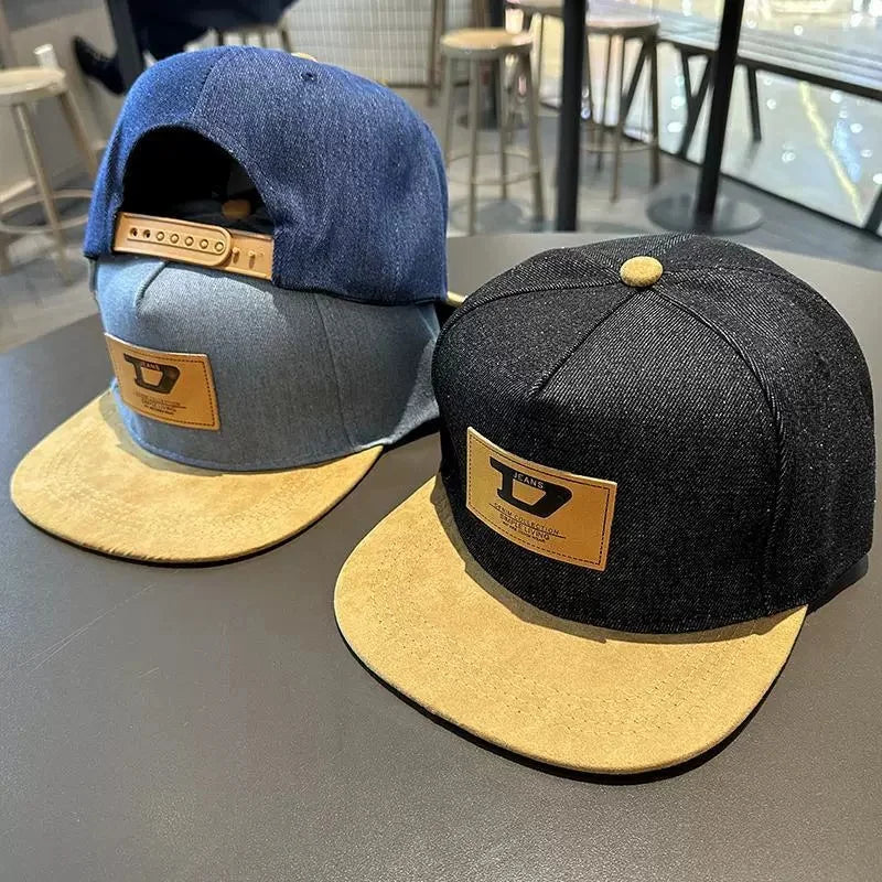 H Hip Hop Baseball Cap Flat Brim Hat Men's and Women's Casual Street Dance Outdoor Couple Visor Hat