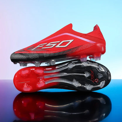 Nouvelles chaussures de football pour hommes, mi-hautes, légères, très vendues, pour l'entraînement sur herbe, antidérapantes, crampons de haute qualité pour l'extérieur.