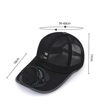 Breathable Sunhat with Solar Fan Sun Block Baseball Hat with Solar Fan USB Charging Fan Outdoor Sunhats Sunscreen Sunshade Hats