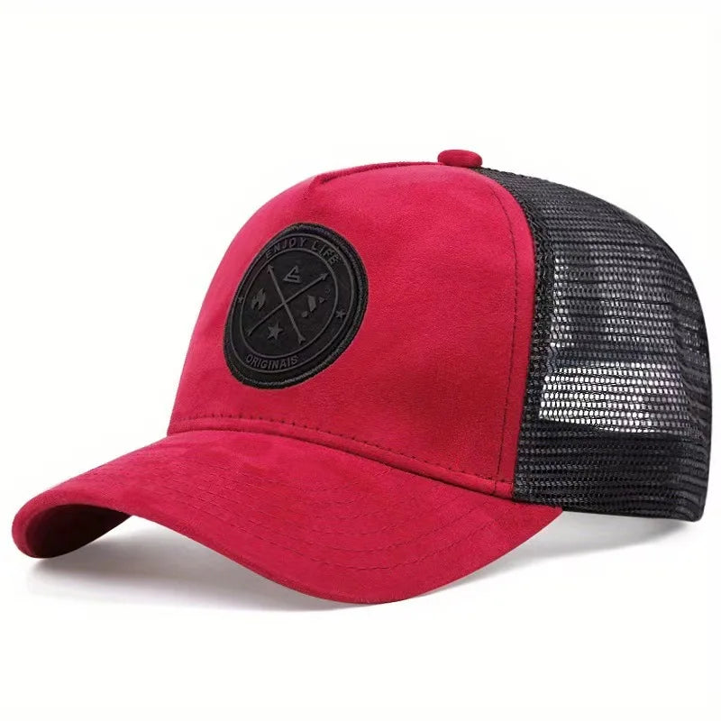 New men's and women's universal mesh suede work cap, men's baseball cap, breathable sports cap for spring and summer.