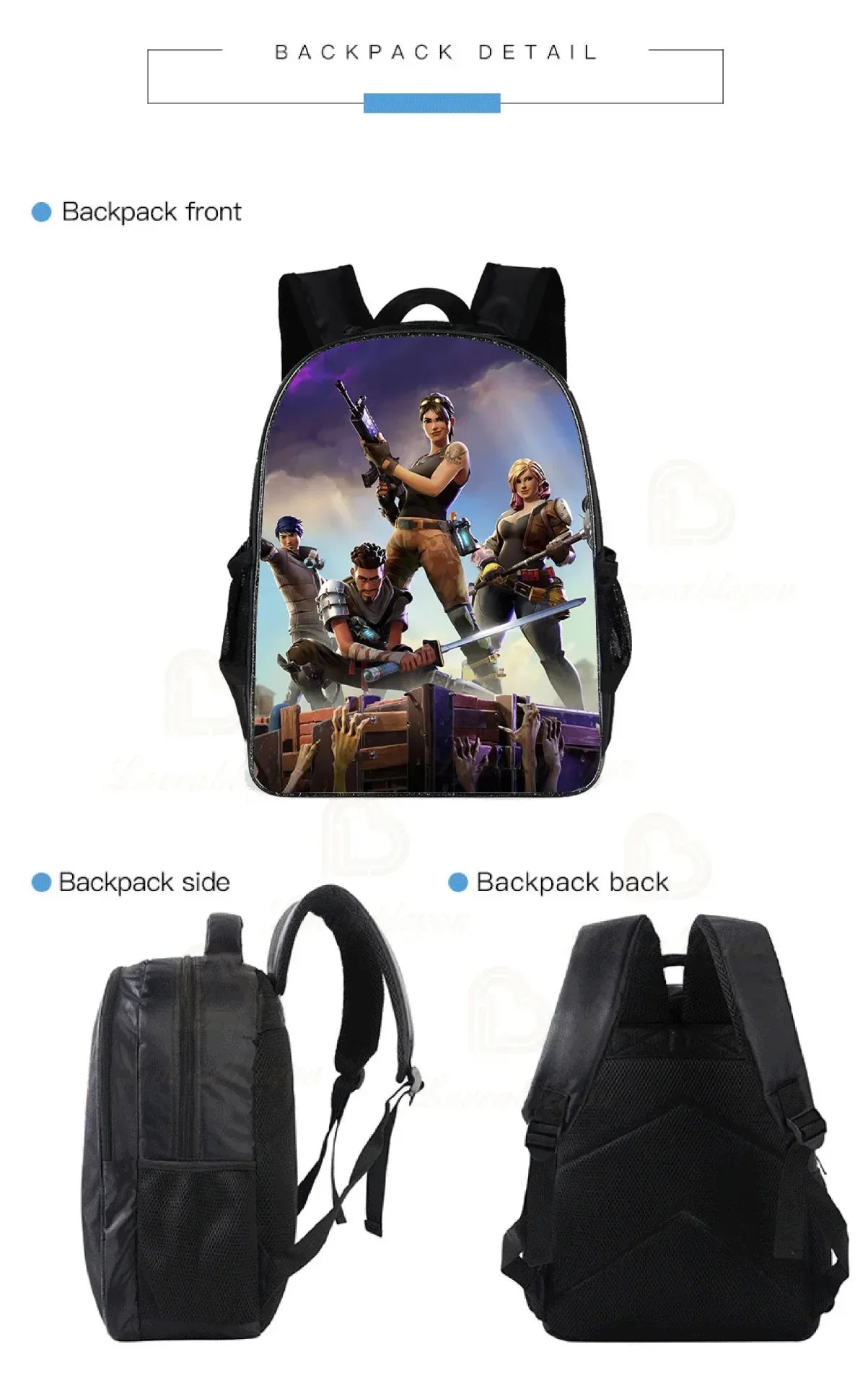 F-FORTNITE Battle Games Backpack for Children School Bag Boys Girls Primary Crossbody Pencil Case Kids Toddler Backpack