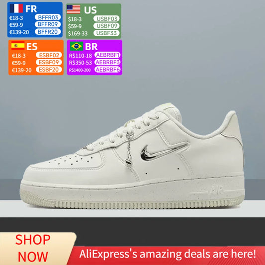 Nike Air Force 1 Low Unisex Classic Sneakers, behagelig støddæmpning og slidstærkt design til afslappet hverdagsbrug FN8540-100
