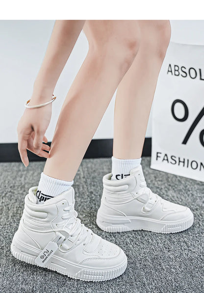 Baskets décontractées de mode, chaussures de skateboard montantes, bottines pour étudiants, hommes et femmes, tendance, résistantes à l'usure, bicolores, pour couples