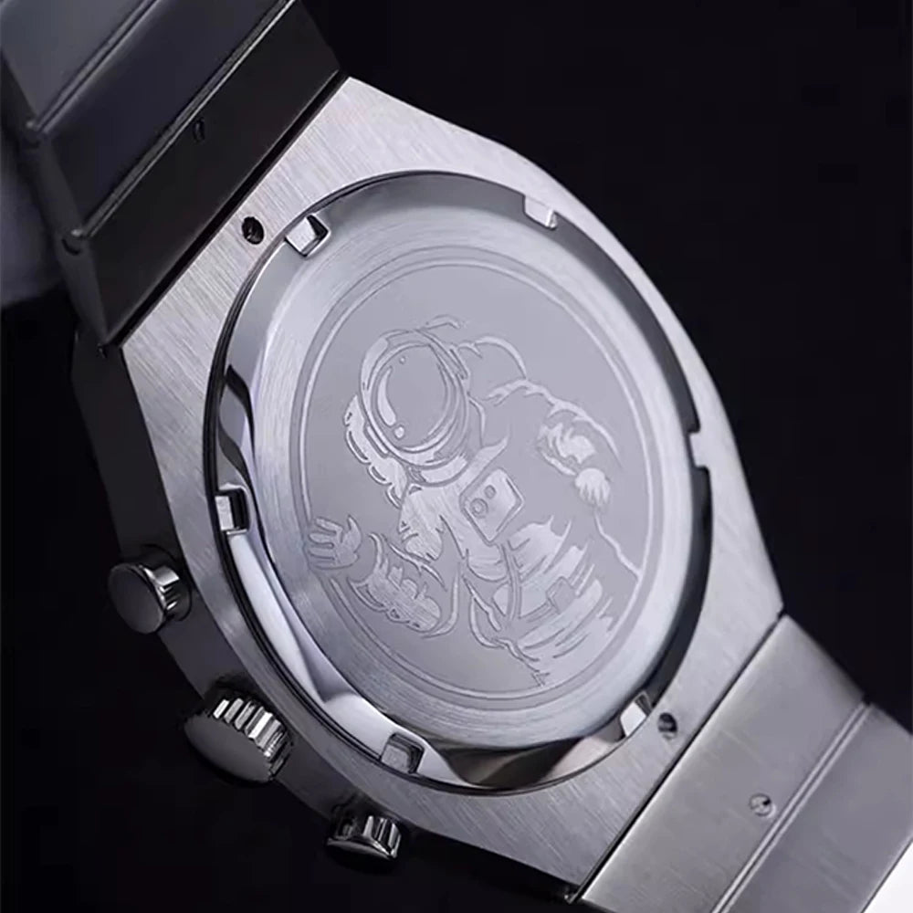 Hruodland new 2025 new 0S00 retro men's quartz chronograph sapphire stainless steel waterproof 5Bar luminous C3 reloj hombre