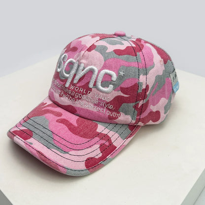 New Unisex American Style CAMO Letter Embroidery Baseball Hats Breathable Hip Hop Sunshade Peaked Caps Versatile Fashion Niche