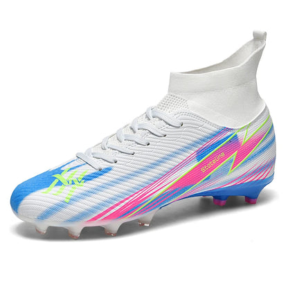 Nouvelles chaussures de football pour hommes, chaussures de match montantes, chaussures de futsal de haute qualité, chaussures de football d'intérieur antidérapantes, baskets d'extérieur, crampons pour gazon, meilleures v