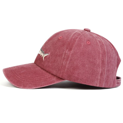 Unisex Shark Embroidery Wash Baseball Caps Spring and Autumn Outdoor Adjustable Casual Hats Sunscreen Hat Sports Cap