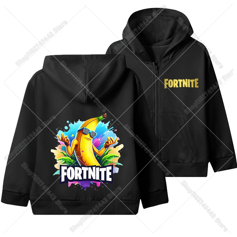 Hot Game Fortnites Zipper Hoodies Kids Hooded Jacket Children Thin Sweatshirt Autumn Long Sleeve Boy Clothing  Casual Hood Coat