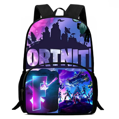 Classic Game Fortnite Kids Backpacks for Boys and Girls, Student Birthday Gift, Child School Bags with Large Capacity, Durable Camping Rucksack
