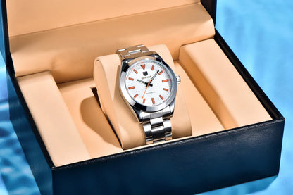 2026 New BENYAR White Mens Watches Top Luxury Automatic Watch For Men Mechanical Stainless Steel Luminous Sports Wristwatches