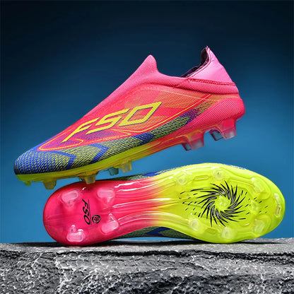 Nouvelles chaussures de football pour hommes, de haute qualité, antidérapantes, légères, très vendues, crampons d'entraînement pour terrain en herbe, mi-hautes, pour les matchs en extérieur, chaussures de sport.