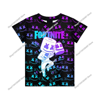 T-shirt Fortnite 2026 para rapaz, verão, anime, gaming, T-shirt para todos, camisola gira, T-shirt básica Battle Gamer, manga curta para homem